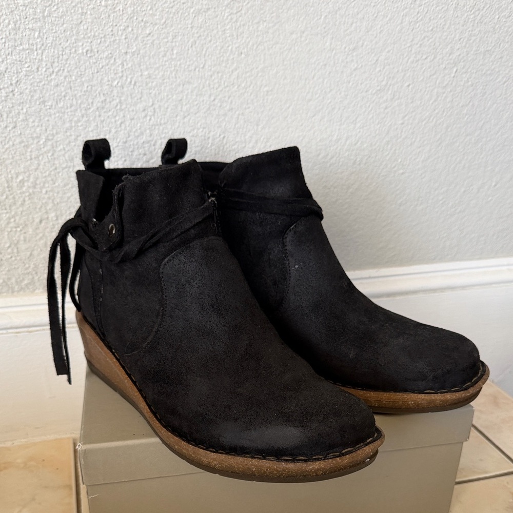 Born Black Suede Ankle Booties
